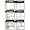 Allergen Warning Label Stickers,2inch 300pcs Food Allergy Warning Sticker for