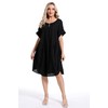 Minibee Women's Ruffle Oversize Casual Midi Dresses with Pockets (2XL,
