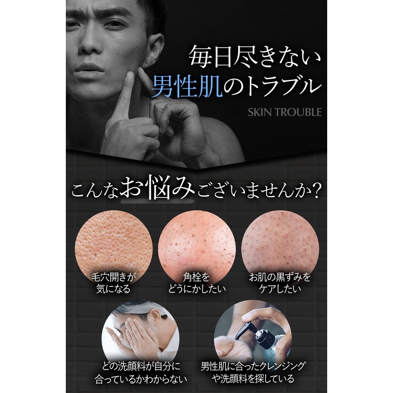 Men's Basic Black Cleanser, 3-Way Facial Cleanser, Skin Care, Beauty