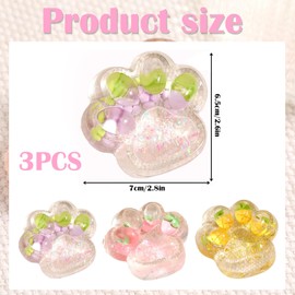 3 Pcs Taba Squishy Paw, Cat Paw Squishy Set, Stress Relief Squishy Toys, Soft Taba Squishies for Kids, Adults, Classroom Activities, Birthday Gifts, Strawberry Pink, Mango Green, Pineapple Yellow