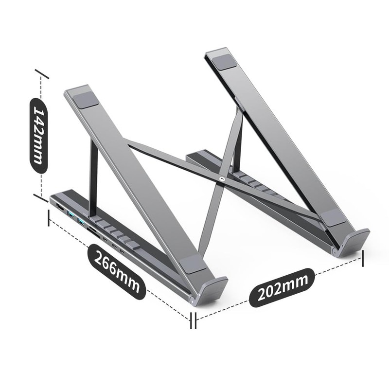 SZZCNOX USB-C Docking Station Laptop Stand, 8-in-1 USB C Hub