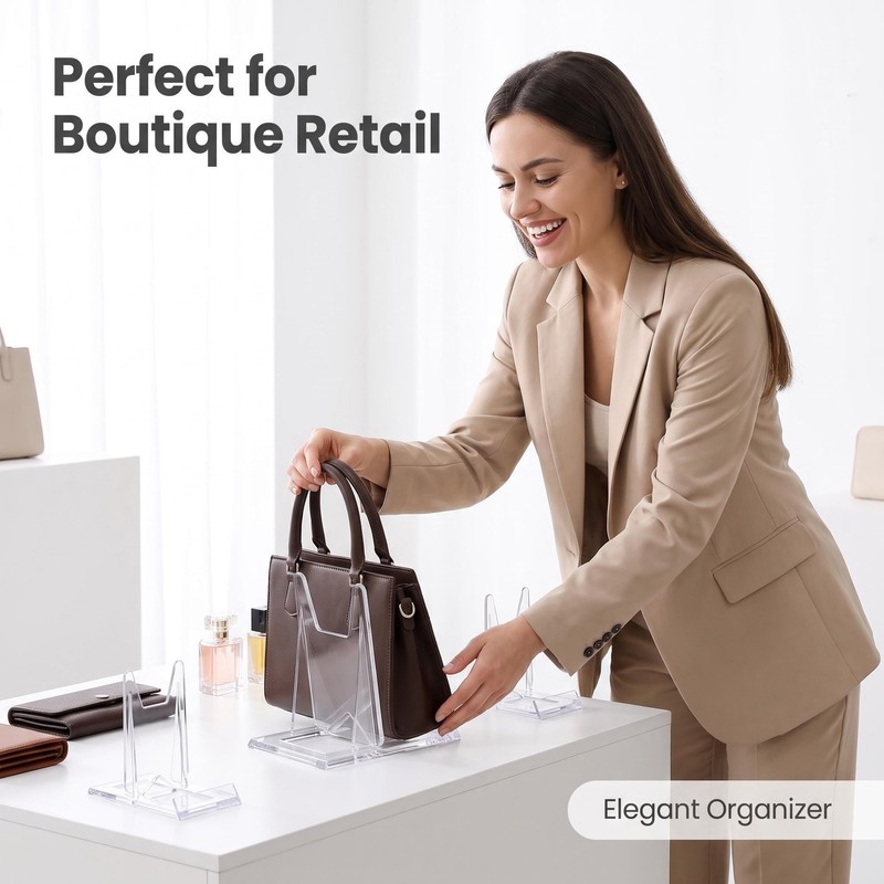 10 Pcs Purse Display Stand, Adjustable Acrylic Handbag Holder