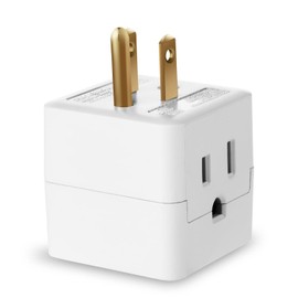 Outlet Splitter 3 Prong, Grounded Plug Extender, UL Listed 3 Outlet Wall Adapter Cube Tap, 90 Degree Wall Tap Triple Power Adapter, 3 Way Multi Outlet Plug Power Outlet Expander for Home or Travel