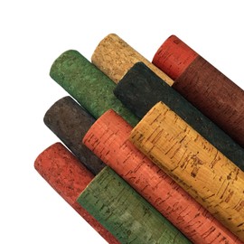 Fbshicung 10 Pcs 8''x12'' Natural Color Retro Faux Leather Sheets,Thin Soft Cork Ribbon Fabric Suitable for Bags, Laptop Case, Packaging Material or DIY Crafts Hair Accessories