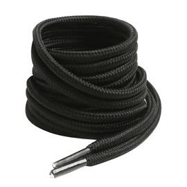VSUDO 28 Inches Round Black Boot Laces, 5/32" Diameter Black Shoe Laces for Boots, Work Boot Laces Heavy Duty, Hiking Boot Shoelaces for Men or Women (2Pairs-Black-70CM)