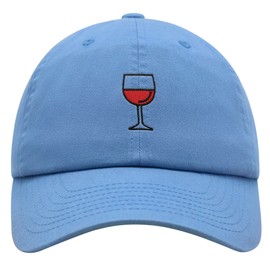 JPAK Red Wine in Glass Premium Dad Hat Embroidered Cotton Baseball Cap Romantic Night