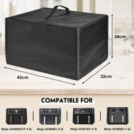 Air Fryer Dust Cover, Heat-Resistant, Waterproof and Dustproof 600D Nylon Air Fryer Cover, Compatible with NinjaAF400EUCP/AF400EU/AF451EU/AF300EU Hot Air Fryers