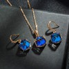 EVEVIC Colorful Cubic Austrian Crystal Pendant Necklace Earrings for Women