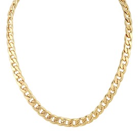 Mikovivi Gold Necklace for Women, Exquisite Chunky Gold Statement Chain Fashionable Thick Cuban Link Hip Hop Necklace Punk Chain Jewelry Gift for Women