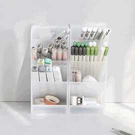 Titular del bolígrafo for el Escritorio Big Desk Pen Organizer for Office School Home Supplies Translucent Pen Organizer Storage for Office School... 