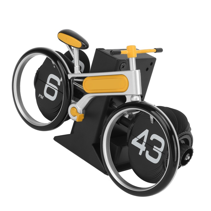 Bicycle Flip Clock Creative Automatic Flip Down Clock Desktop Stress