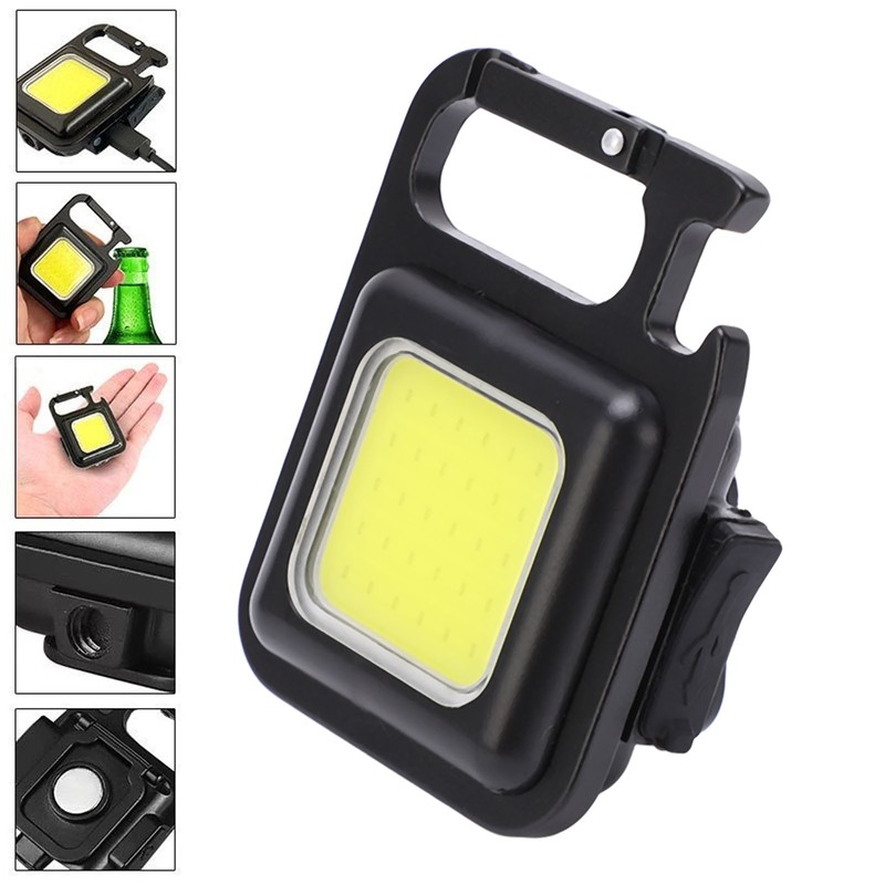 Mini Flashlight 500lm Lighting Portable USB Charging 180° Folding Handle