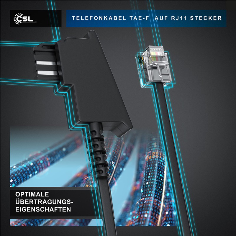 CSL Telephone Cable TAE-F Male to RJ11 Plug - Int.