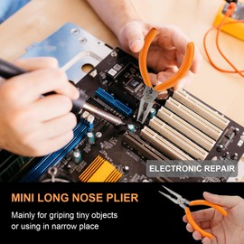 Rongon 4Pack-Spring Loaded Thin Needle Nose 5" Pliers Small Pliers Set Jewelry Pliers Craftsman Tool for Jewelry Making and DIY (4Pcs)