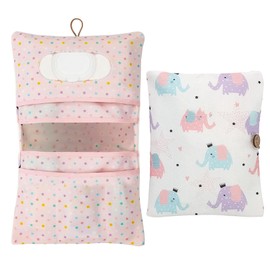 LAINIKE Nappy Bag Organiser and Cosmetic Bag 2-in-1 Nappy Bag Small Changing Bag Organiser Baby Nappy Bag for Mother on the Go (Elephant)