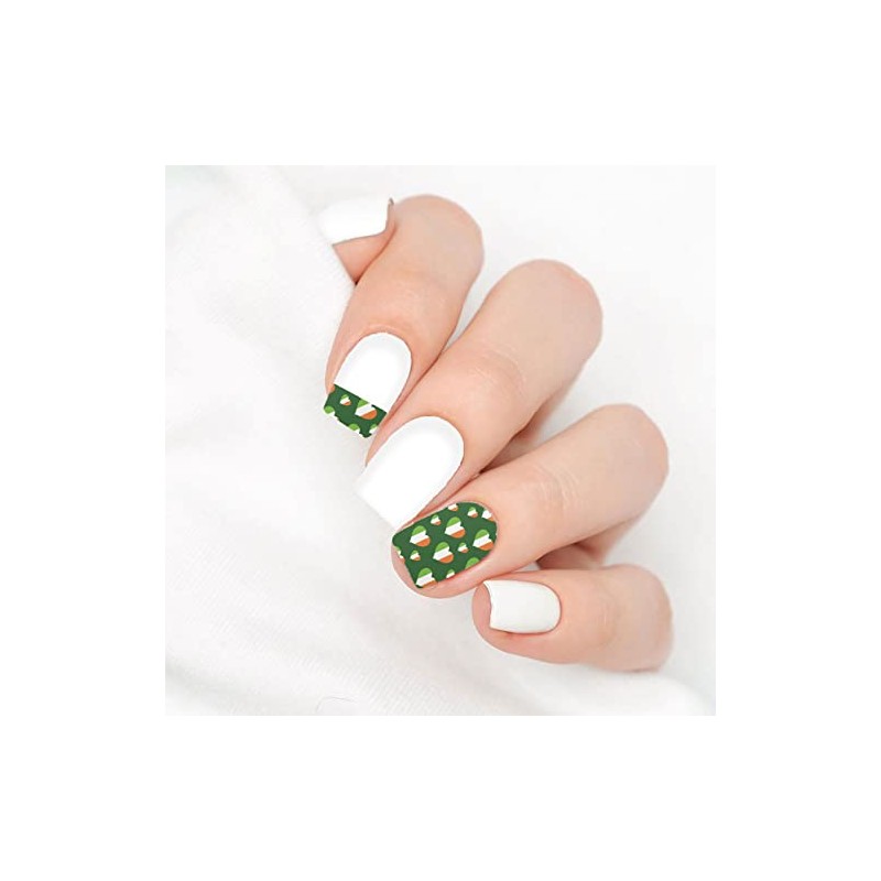 St Patrick's Day Irish Hearts Pattern Clear Water-Slide Nail Designs