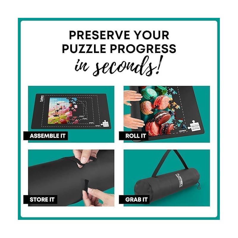 Point Games Rubber Puzzle Mat, Jigsaw Roll Up Mat for
