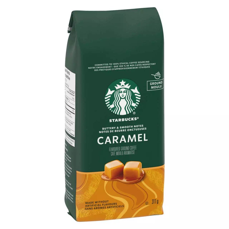 Starbucks Caramel Flavored Ground Coffee, Medium Roasted, 311g/11 oz