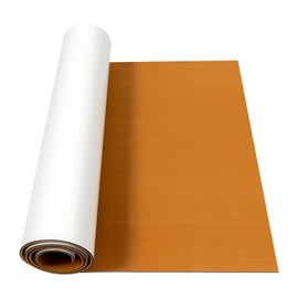 Yacht Flooring Mat Carpet EVA Foam Teak Floor Decking Sheet Non-Slip Marine Floor EVA Foam Yacht Teak Floor Carpet with Self-Adhesive, Boat Deck Flooring Mats(Brown(NO Stripe), 94.5" X 35.4")