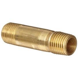 Anderson Metals-56113-0224 Brass Pipe Fitting, Long Nipple, 1/8" x 1/8" Male Pipe, 1-1/2" Length