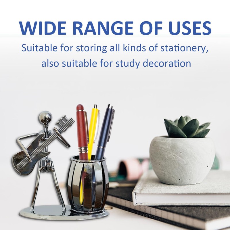 Guitar Pen Holder - Multifunctional Creative Metal Desktop Music Decoration