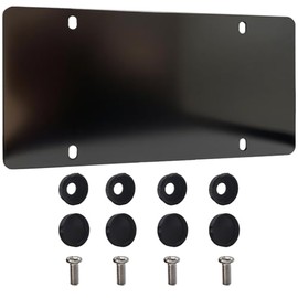 12"x6" Backing Reinforce Black Painted Stainless Steel License Plate - Rust-Proof & Heavy Duty, Scratch-Resistant with Screws Included - Fits All Vehicles