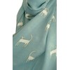 GlamLondon Women's Cat Printed Kitty Sketch Scarf (Light Green)