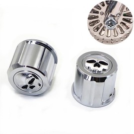 CBCTOC 1 Pair Motorcycle Front Axle Nut Covers Caps for Harley Softail Sportster Dyna Touring Road King Electra Street Glide