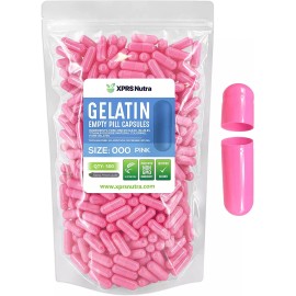 Capsules Express Size 000 Pink Empty Gelatin Capsules Kosher Gelcaps Gel Cap Halal Kosher Pills  - 100