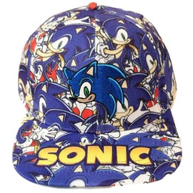 TCB Creations Sonics Hedgehog All Over Print Logo Adjustable Snapback Cap/Hat Multicolor