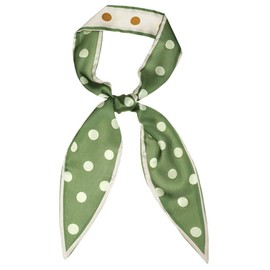 sourcing map Women's Thin Scarves Colour Block Polka Dots Hair Band Neckerchief, Green Large Dots