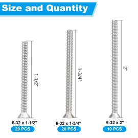 Yinpecly 50Pcs 6-32 Machine Screws, Extra Long Outlet Screws