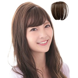 AQUADOLL pp002CBRM Wig, Bangs Wig, Natural Fringe, Bangs, Human Hair Mix, Point Wig, One Size Fits Most, CBRM. Chocolat Brown Human Hair MIX