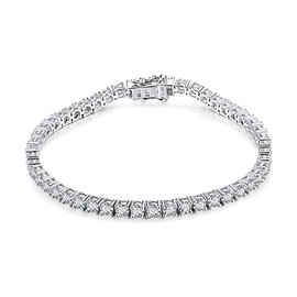 ATTA GEMS 10 Carart 3.5MM Moissanite Diamond Tennis Bracelet for Women 925 Sterling Silver Bracelets D Color VVS Round Cut 18K Yellow Gold Plated Wedding Bracelets for Brides