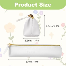 Tucnoeu 2pcs Small Leather Pouch Mini Cosmetic Bag for Purse Small Make Up Bag with Zipper Portable Small Cosmetic Organizer for Women and Girls(black white)