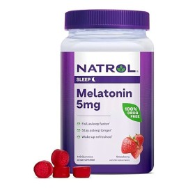 Melatonina Natrol 5 Mg | Tamaño Extra Grande | 180 Gomitas Sabor Fresa, Te Ayuda A Dormir Más Rápido, Quédate Dormido Más Tiempo Para Regula Los Ciclos De Día Y Noche O Los Ciclos De Sueño.