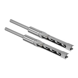 CoCud Square Hole Drill Bit, 1/2" High Carbon Steel Square Eye Hollow Chisel Auger with Case - (Applications: for Woodworking Drilling & Repairing), 2-Piece