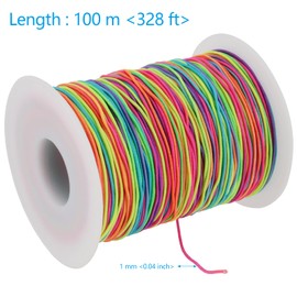 SEHOI 4 Rolls 328 Feet 1mm Rainbow Elastic Cord, String for Bracelets Making, Stretchy String for Bracelets, for Making Jewelry, Necklaces, Beading, Crafts