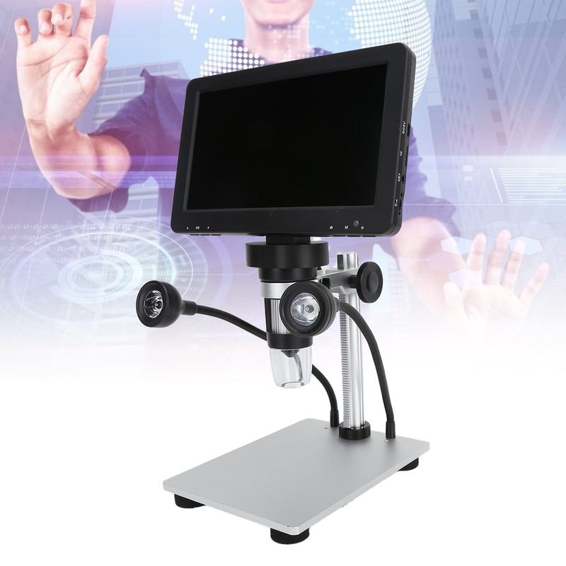 DM9 Digital Microscope 7‑Inch Screen 8 LED Lights Adjustable Brightness