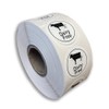 1000 x Roll 25mm Round White Dairy Free Labels Permanent
