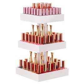 Homde Nail Polish Organizer for 86-123 Bottles|360 Rotating Nail Polish Rack Holder|Nail Display Storage Shelf for Fingernail Polish & Essential Oil|Gifts for Women Girls- Bamboo,White