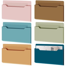 Fuutreo 6 Pcs Magnetic Wall File Organizer Magnetic Wall File Holder Refrigerator Magazine Holder for Mail Letters Paper(Mocha Mousse Color,8.3 x 13.8 Inch,Horizontal)