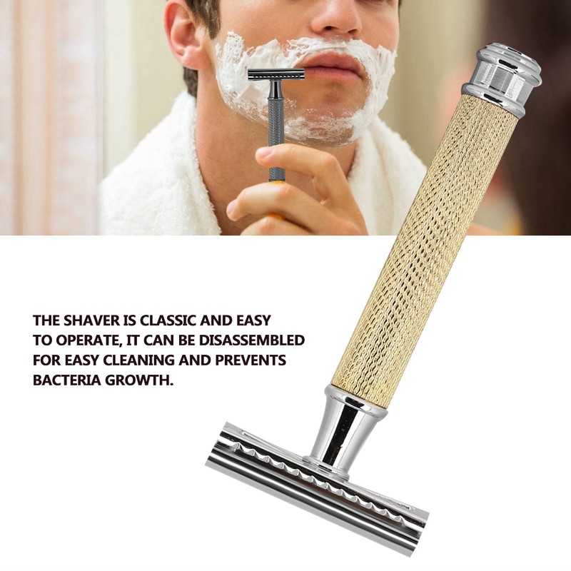 Classic Manual Shaver Metal Handle Double Edged Safety Shaving Tool