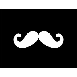 ND194W The Sheriff Mustache Style Decal Sticker | 5-Inches By 1.7-Inches | Premium Quality White Vinyl
