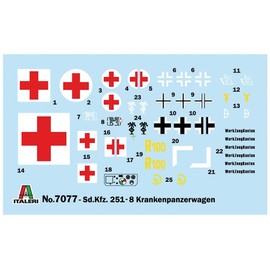 Italeri 7077S 1:72 Sd.Kfz. 251/8 Ambulance, Faithful Replica, Model Making, Crafts, Hobbies, Gluing, Plastic kit, Assembly