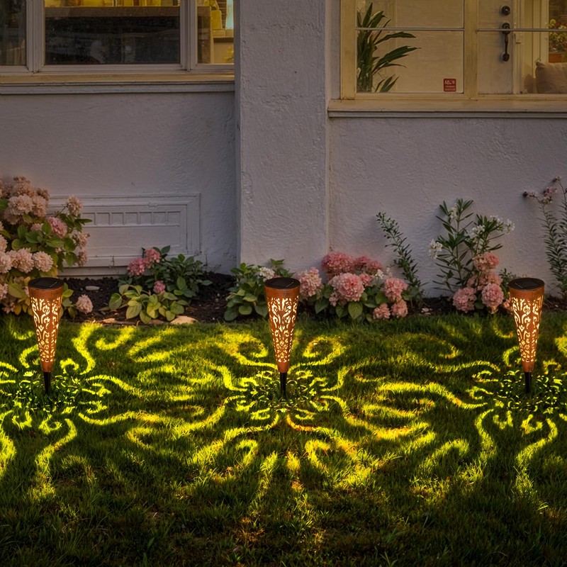 Go2garden 6Pcs Garden Solar Lights Outdoor Stakes Decorative Lighting for