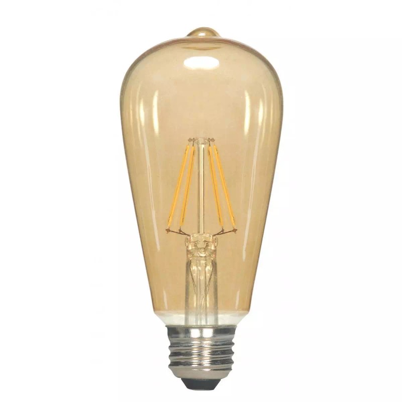 Satco S9578 Vintage Transparent Amber Filament LED Bulb 4.5W ST19