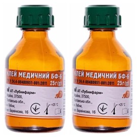 Pegamento BF-6 2 x 25=1.76 oz Paquete de 2 primeros auxilios para el cuidado de la piel de heridas
