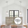 ElilyGiA Glass Pendant Lights Kitchen Island Brushed Nickel Pendant Light
