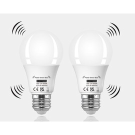 KOOYWAN LED Sensor Lamp 12 W E27 6000 K Motion Sensor Light Control Radar Lamp Pack of 2